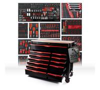 Carro Taller Mephsito Pro LIne con 12 Insertos, Negro, 12 Cajones