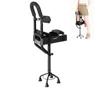 Carro telescópico de una sola pata, muleta para rodillas manos libres, ajuste de altura de 5 niveles, carga máxima de 150 kg, andador antideslizante para fracturas de tobillo, esguinces y reposapiés