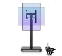 Carro TV Móvil con Ruedas - Soporte TV Portátil De Suelo para Pantalla Plana LED De 32-65 Pulgadas, hasta 100kg, Pantalla Fija Horizontal Y Vertical