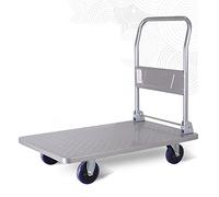 Carro utilitario plegable resistente con ruedas, carro de mano giratorio de 360° para mudanza, almacenamiento y transporte, carrito de plataforma de acero