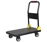 Carro utilitario plegable resistente con ruedas, carro de mano giratorio de 360° para mudanza, almacenamiento y transporte, carrito de plataforma de acero