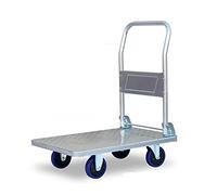 Carro utilitario plegable resistente con ruedas, carro de mano giratorio de 360° para mudanza, almacenamiento y transporte, carrito de plataforma de acero