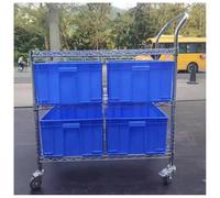 Carro utilitario resistente, carros rodantes de 2 o 3 niveles con ruedas, carro de cocina con ruedas y almacenamiento, carros de estantería resistentes, para almacén, garaje, taller y oficina.(Silver-