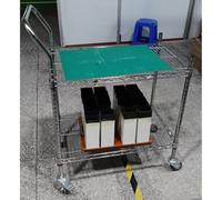 Carro utilitario resistente, carros rodantes de 2 o 3 niveles con ruedas, carro de cocina con ruedas y almacenamiento, carros de estantería resistentes, para almacén, garaje, taller y oficina.(Silver-