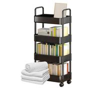 Carro utilitario rodante, carro de almacenamiento rodante | carro utilitario móvil | Carro organizador rodante de 3/4 pisos con asa y ruedas, carro de almacenamiento multifuncional para cocina, sala