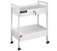 Carro VEVOR Carro de laboratorio dental Carro de servicio rodante móvil de acero 2 niveles