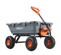 Carro volcador VEVOR, carro volcador de polietileno para jardín con marco de acero fácil de montar, carro volquete con mango convertible 2 en 1, carretilla utilitaria de 800 libras de capacidad, neumá