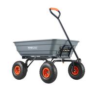 Carro volquete VEVOR, carro volquete de polietileno para jardín con marco de acero fácil de montar, carro volquete con mango convertible 2 en 1, carretilla utilitaria de 600 libras de capacidad, neumá