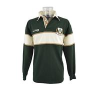 Ireland Bottle/Natural 3 Shamrock - Camiseta de rugby de manga larga, verde, S