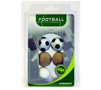 Carromco 62606 Pelotas de futbolin, Unisex, Multicolor (Negro y Blanco/Blanco/Corcho Natural), 36 mm Conjunto de 6