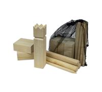Carromco Kubb Basic ajedrez Vikingo de Madera de Abedul, Juego de Exterior para niños y Adultos, Juego de Lanzamiento y Habilidad con Bolsa, 21 Piezas, para jardín, Playa y Camping