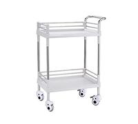 Carros de almacenamiento Carro de servicio Carro utilitario Carro multifunción portátil Carro para el hogar Carro con ruedas de 2 niveles Carro para peluquería Peluquería Belleza, mediano, blanco