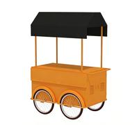 Carros De Comida Móviles, Carros De Exhibición De Mercados, Carros De Trabajo Con Ruedas Y Dosel: Ideales For Vendedores Ambulantes, Mercados De Agricultores(Orange,160cm/63in)