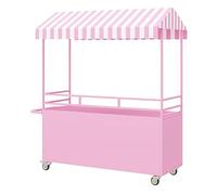 Carros De Exhibición De Mercados,Quioscos Minoristas Y Carros De Vendedores Con Ruedas,Ideales For Mercados Callejeros,Mercados De Agricultores,Ferias Artesanales(Pink,120x60cm/47.2x23.7in)