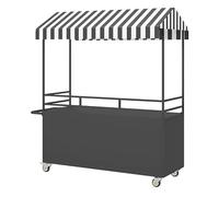 Carros De Exhibición De Mercados,Quioscos Minoristas Y Carros De Vendedores Con Ruedas,Ideales For Mercados Callejeros,Mercados De Agricultores,Ferias Artesanales(Black,120x60cm/47.2x23.7in)