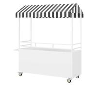 Carros De Exhibición De Mercados,Quioscos Minoristas Y Carros De Vendedores Con Ruedas,Ideales For Mercados Callejeros,Mercados De Agricultores,Ferias Artesanales(White,140x60cm/55.2x23.7in)