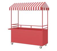 Carros De Exhibición De Mercados,Quioscos Minoristas Y Carros De Vendedores Con Ruedas,Ideales For Mercados Callejeros,Mercados De Agricultores,Ferias Artesanales(Red,160x60cm/62.9x23.7in)
