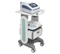 Carros de Laboratorio de 2 Niveles Carro Médico con 1 Cajón, 1 Bandeja Superior y 4 Ruedas Silenciosas Carro Médico Móvil con Material ABS para Laboratorio, Clínica, Hospital, Blanco