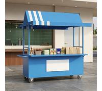 Carros De Vendedores De Mercados, Quioscos Al Aire Libre, Carros De Compras De Supermercados, Ideales For Mercados Callejeros, Ferias De Artesanía(Blue,140x60cm/55.2x23.7in)