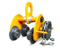 Carros Manuales Accionados Por Cadena,1-3 Toneladas,Capacidad De 2200-6600 Lb,Carros De Mano Con Viga De Empuje De Acero,Ancho De Brida Ajustable De 2,7 Pulgadas A 6,6 Pulgadas(2ton/4400lbs)