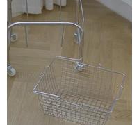 Carros Ondulados con Ruedas, Carro Pequeño con Ruedas de Hierro y Cesta de Almacenamiento de PU con Alta Capacidad de Carga de Carto de Carga Pequeña para Dormitorio Suministros de Dormitorio (Cesta
