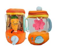 Carrot Blender Plush Toy, Plush Carrots Mixer Toy , Keychain Blender, My Carrots Mixie Stuffed Animal with Zipper Storage Pouch, Fun Room Décor and Gift (Carrot+Flower)
