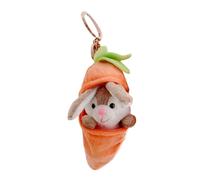 Carrot Bunny Plush Keychain | Algodón y PVC, 4.7 pulgadas de longitud de la zanahoria | Detachable Stuffed Rabbit Toy | Mochilero, Decoración del traje | Cute Key Chain Accessory