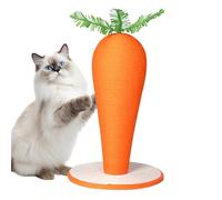 Carrot Cat Scratcher - Sisal Wrapped Vertical Post, Playful Stress Relief Chewing Activity Toy, Strong Climbing Claw Care Equipment for Felines | House Garden Lounge Area Pet Kitten Flooring