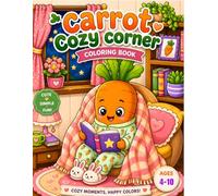 Carrot Cozy Corner: Coloring Book for Kids 50 image Cute and Easy, Fun & Adorable for Little Artists, ages 4-10 years