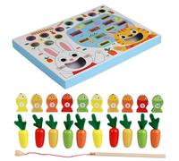 Carrot Harvest Game, Magnetic Fishing Toy, Color Recognition & Fine Motor Skills, Safe Material, Wooden Sorting Puzzle for Kids, Girls, Boys, Children, Early Education