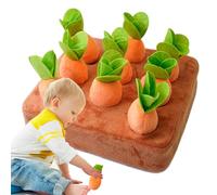 Carrot Harvest Game, Plush Puzzle Toy, Foraging Snuffle Mat, Soft Interactive, Educational Design, Hidden Treat Slots, Perfect for Dogs, Kids, Babies, 9.84x9.06x2.36 Inches