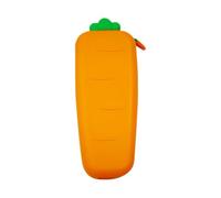 Carrot Pencil Case - Silicone Cute Pouch | 22.5cm Large Capacity Bag