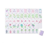 Carroterr Azulejos Mahjong de 4 capas, 160 azulejos de mahjong americanos acrílicos de alta calidad, juego de viaje de Mahjong grabado con bolsa de transporte, juegos portátiles de Mah Jongg