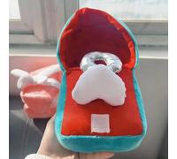 Carroterr Caja de anillo de felpa de San Valentín para propuesta de compromiso, caja de corazón de felpa rosa, caja romántica para parejas, cajas de anillo de gran tamaño, diamantes de imitación de