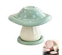 Carroterr Tazón de frutas de hongos de cerámica, cuenco hecho a mano, plato, taza y platillo para horno, bonita taza de decoración del hogar para mujeres para comer todos los días, postres y desayuno