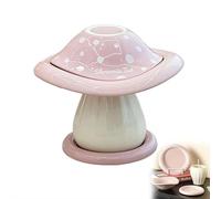 Carroterr Tazón de frutas de hongos de cerámica, cuenco hecho a mano, plato, taza y platillo para horno, bonita taza de decoración del hogar para mujeres para comer todos los días, postres y desayuno