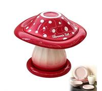 Carroterr Tazón de frutas de hongos de cerámica, cuenco hecho a mano, plato, taza y platillo para horno, bonita taza de decoración del hogar para mujeres para comer todos los días, postres y desayuno