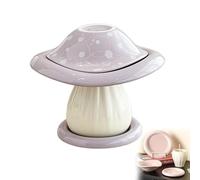 Carroterr Tazón de frutas de hongos de cerámica, cuenco hecho a mano, plato, taza y platillo para horno, bonita taza de decoración del hogar para mujeres para comer todos los días, postres y desayuno