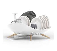 carrotez Escurridor de Platos, escurridor de Platos con Boquilla giratoria para encimera de Cocina, fácil instalación, Duradero, Resistente al óxido, Color Blanco