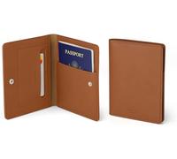 carrotez Organizador de documentos de viaje familiar - Soporte para pasaporte y cartera de cuero con bloqueo RFID para 2 pasaportes, tarjetas, pases de embarque y artículos esenciales de viaje