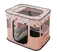 Carroza Corral para Perros y Gatos, Casas de Mascotas para Perros y Gatos, Corral de Ejercicio para Interiores y Exteriores, Tienda de campaña para Perros, Parque Infantil Grande (M, Rosa)