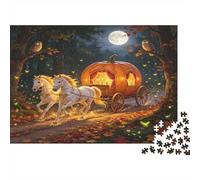 Carruaje de Calabaza Bosque de Cuentos Puzzle de 1000 Piezas Puzzle para Adultos Escena Nocturna Fantasía Relajante Decoración Regalo Familiar 52x38cm/1000pcs