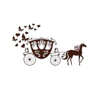 Carruaje de Princesa Había una vez un hermoso carruaje de princesa Calcomanías de pared de vinilo 54x94.9cm Personalización personalizada Café
