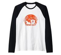 Carruaje Fantasma Luna de Halloween Camiseta Manga Raglan