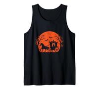 Carruaje Fantasma Luna de Halloween Camiseta sin Mangas
