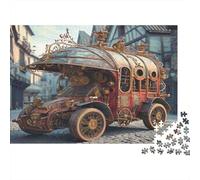 Carruaje Steampunk Vintage Puzzle de 1000 Piezas Papel para Adultos Escena de Casco Antiguo Europeo Juego de Puzzle 1000 Piezas Relajación Decoración Regalo 52x38cm/1000pcs