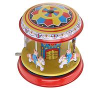 Carrusel Caballo Cuerda Juguete Vintage Diseño Hecho a Mano | Entretenimiento interactivo, colección nostálgica, material de hojalata, adecuado para fiestas, regalos de cumpleaños.