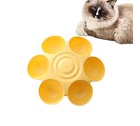 Carrusel de alimentación multigato: cuenca hexagonal de control de porciones con diseño de flores, recipiente para hábitos alimenticios saludables, dispensador de nutrientes antiestrangulamiento |