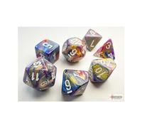 Carrusel Festive Mini dados con números blancos de 10 mm, juego de 7 Chessex