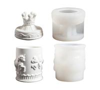 Carrusel giratorio de silicona para velas, moldes con para velas hechas a mano, tarro de almacenamiento de joyas, fundición de resina, pequeña caja decorativa fundida